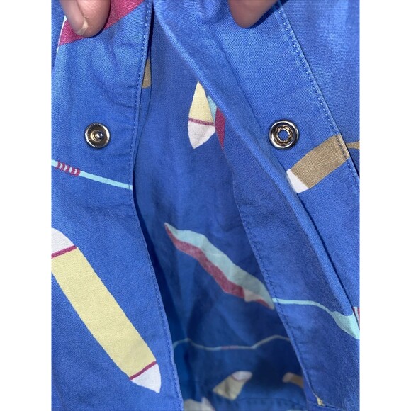 Merona Sport Paddle Board Oars Row Surf Snap Shirt 80s 90s L vintage lake beach - Picture 8 of 10